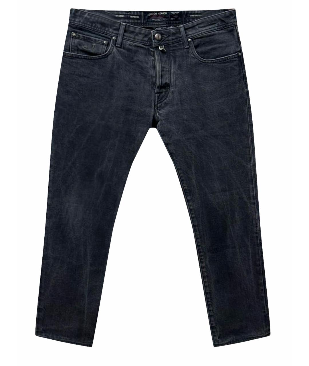 JACOB COHEN Черные хлопко-эластановые джинсы скинни, фото 1