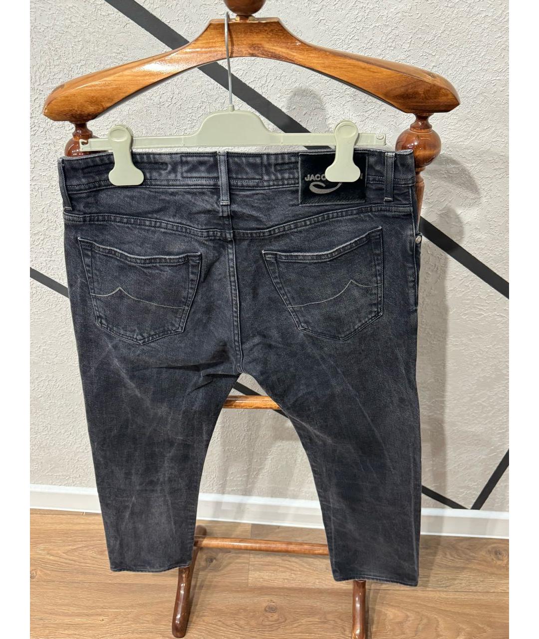 JACOB COHEN Черные хлопко-эластановые джинсы скинни, фото 4