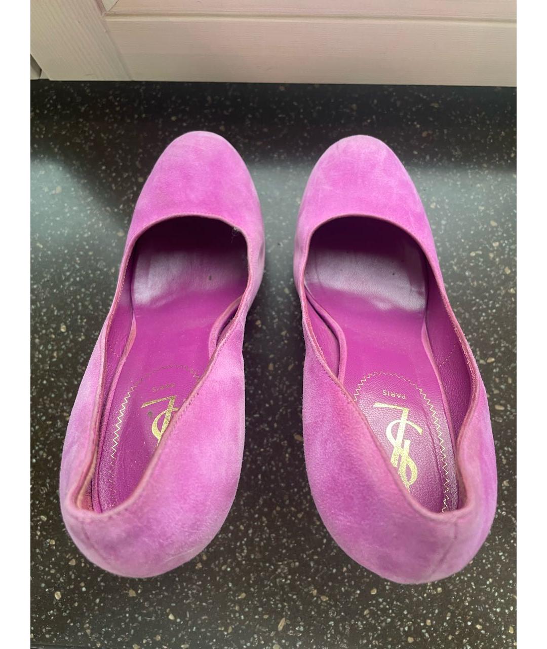 SAINT LAURENT Розовые замшевые туфли, фото 3