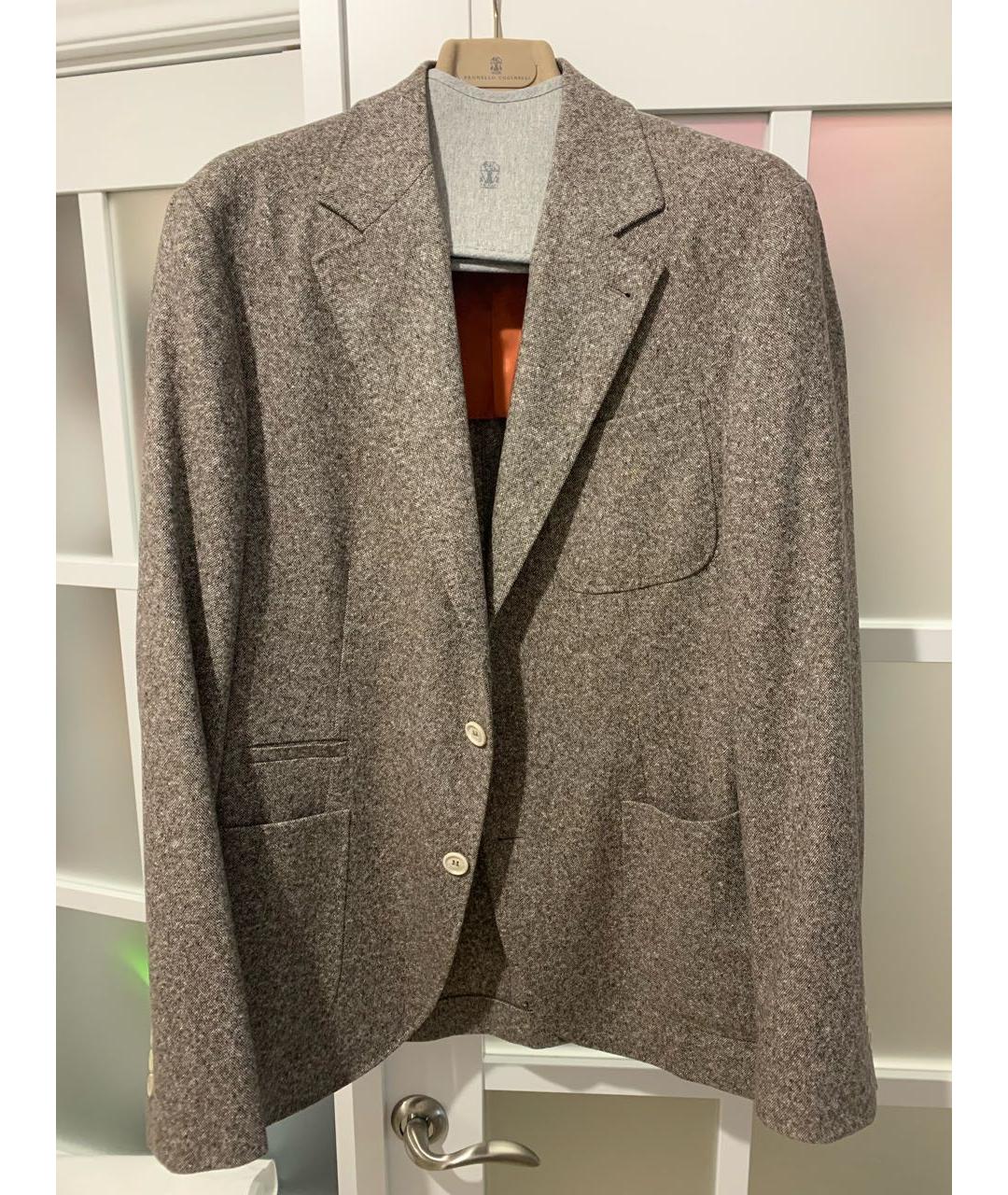 BRUNELLO CUCINELLI Коричневый шерстяной пиджак, фото 8