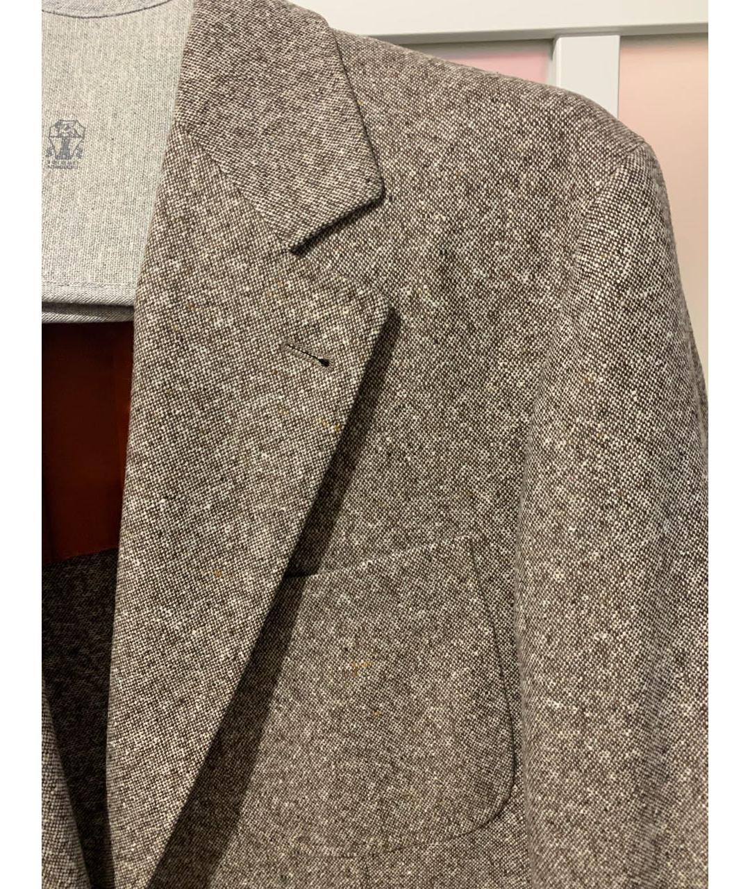 BRUNELLO CUCINELLI Коричневый шерстяной пиджак, фото 4