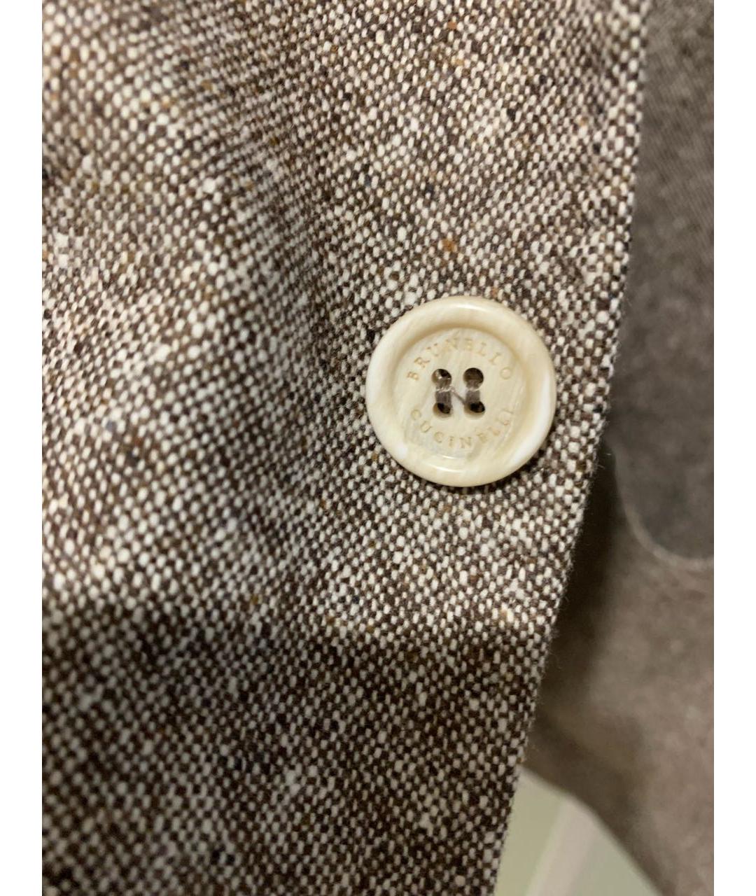 BRUNELLO CUCINELLI Коричневый шерстяной пиджак, фото 5