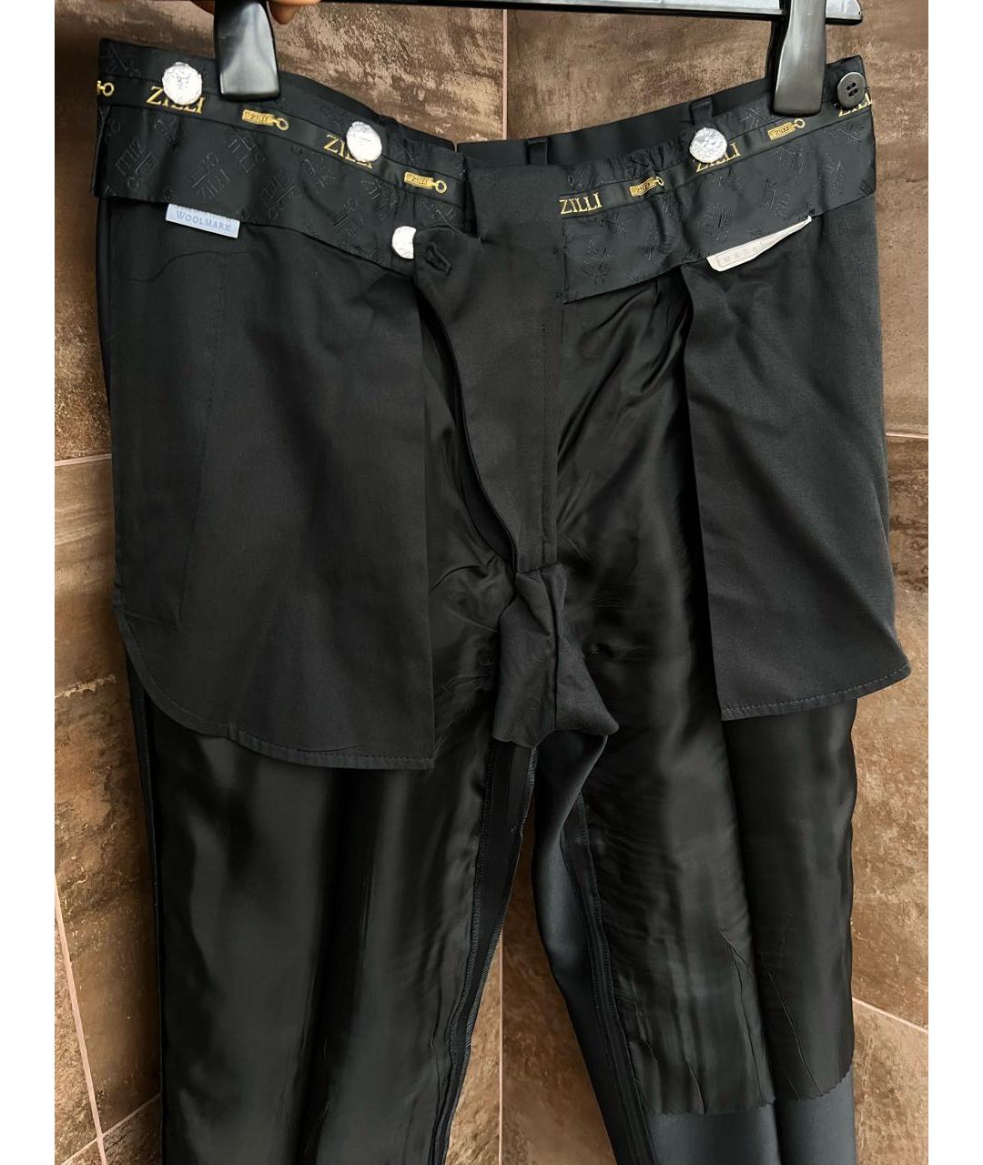 ZILLI Черные шерстяные классические брюки, фото 3