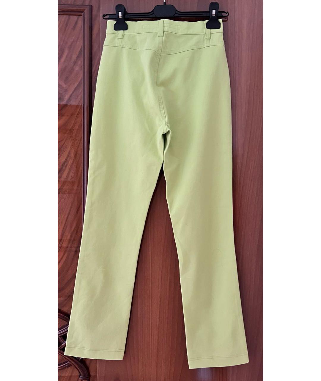 ESCADA Салатовые хлопковые прямые брюки, фото 2