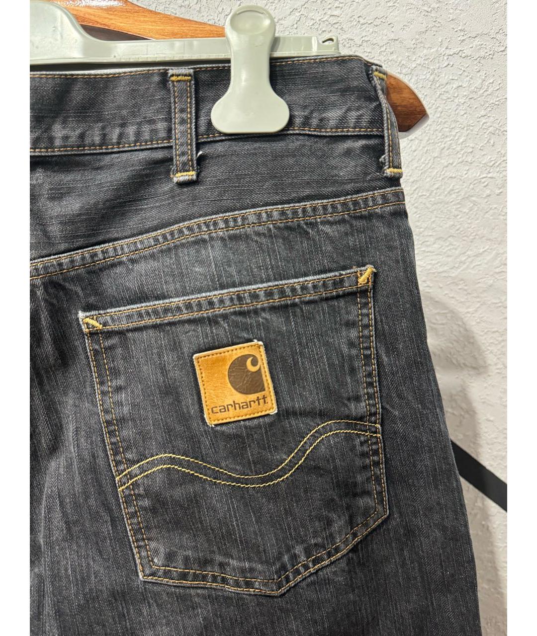 CARHARTT Антрацитовые хлопковые прямые джинсы, фото 4