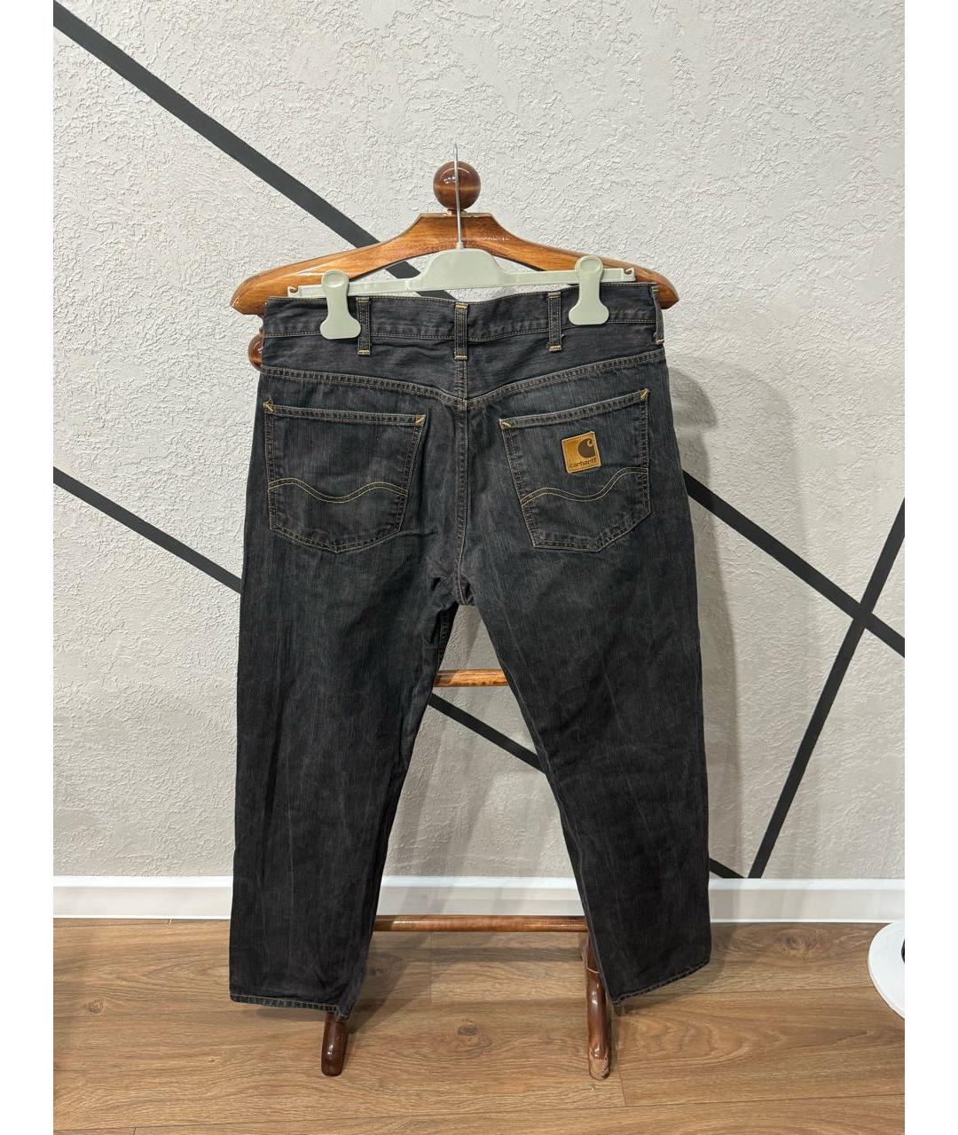 CARHARTT Антрацитовые хлопковые прямые джинсы, фото 3