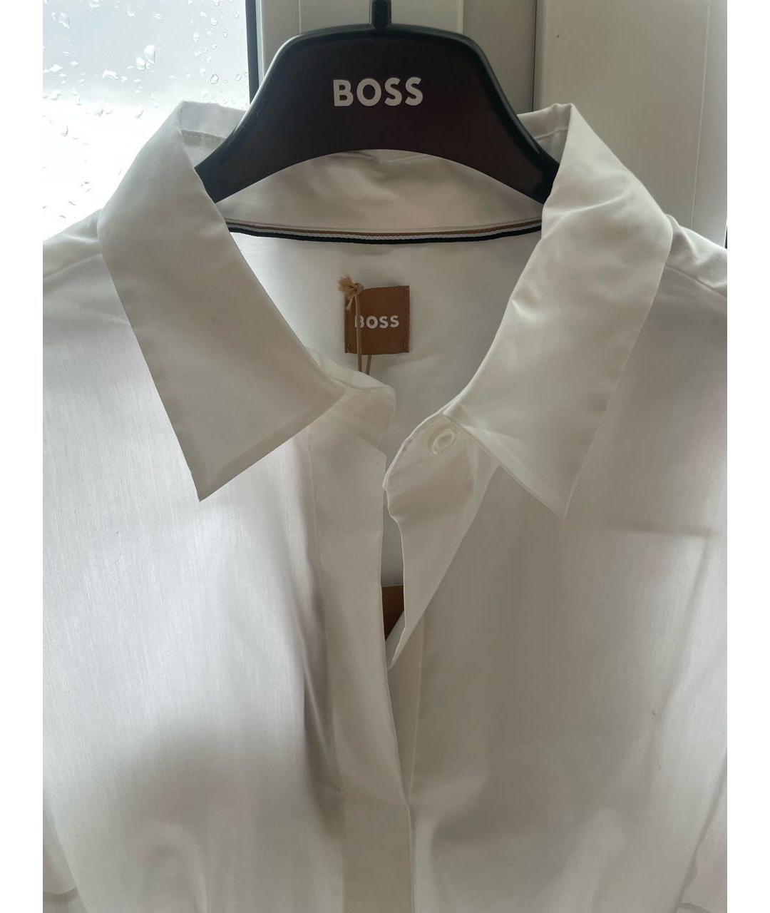 HUGO BOSS Белая хлопко-эластановая рубашка, фото 3