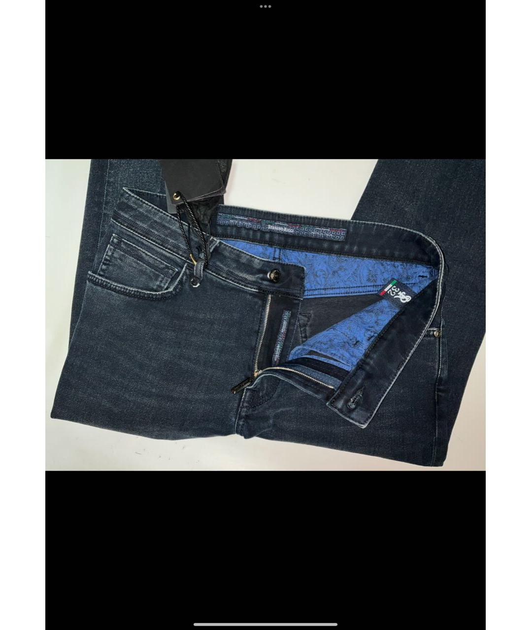 STEFANO RICCI Темно-синие хлопко-эластановые джинсы скинни, фото 5