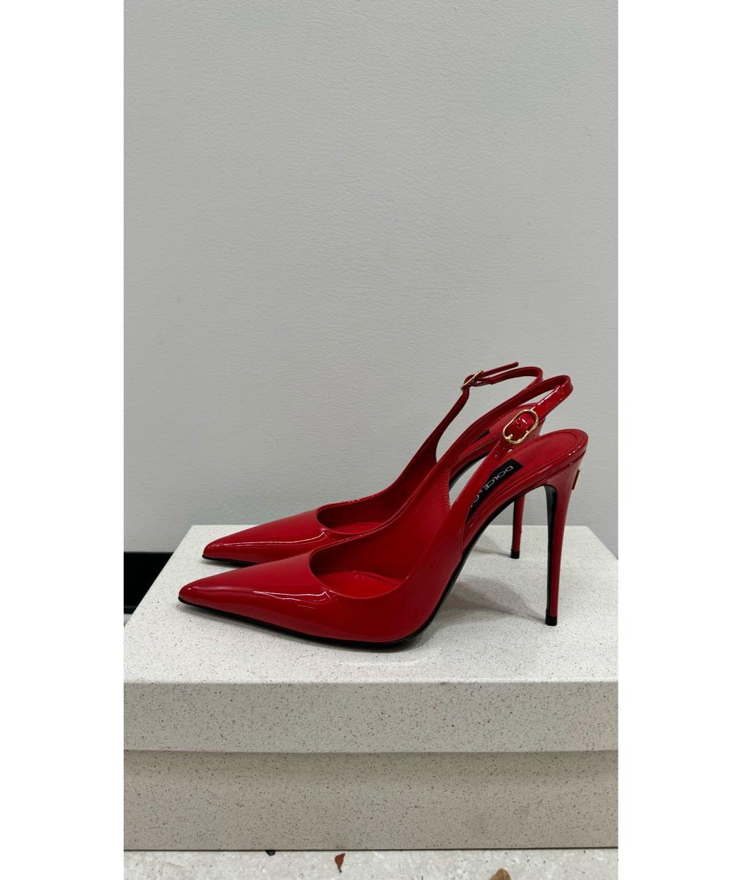 DOLCE&GABBANA Красные кожаные туфли, фото 3