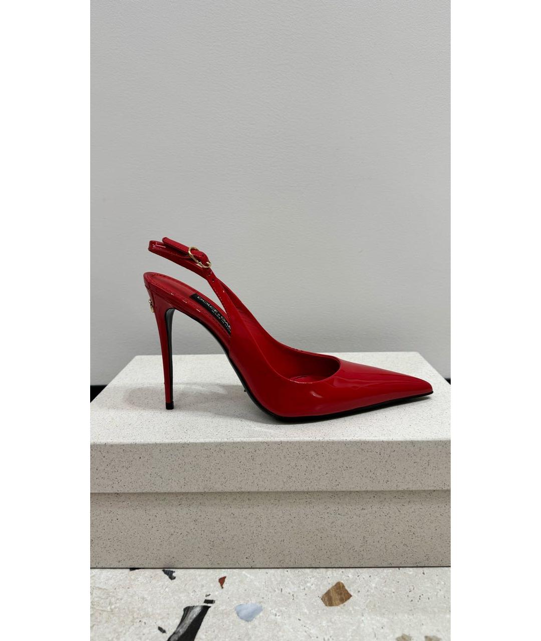 DOLCE&GABBANA Красные кожаные туфли, фото 8