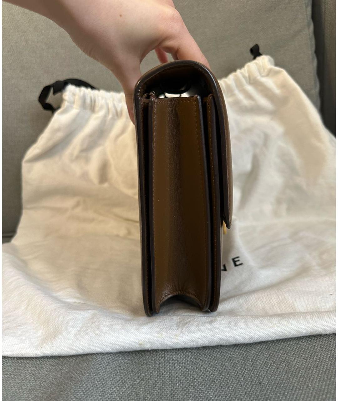 CELINE PRE-OWNED Коричневая кожаная сумка через плечо, фото 4