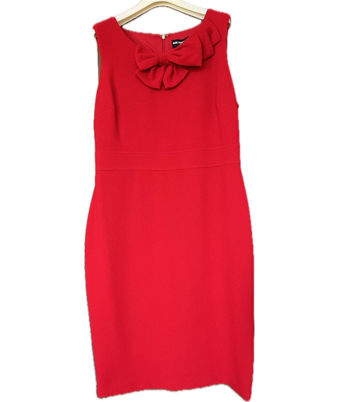 KARL LAGERFELD Красное полиэстеровое платье, фото 5