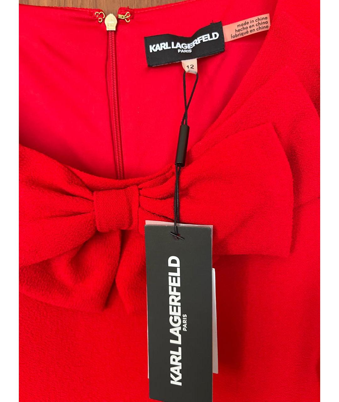 KARL LAGERFELD Красное полиэстеровое платье, фото 4