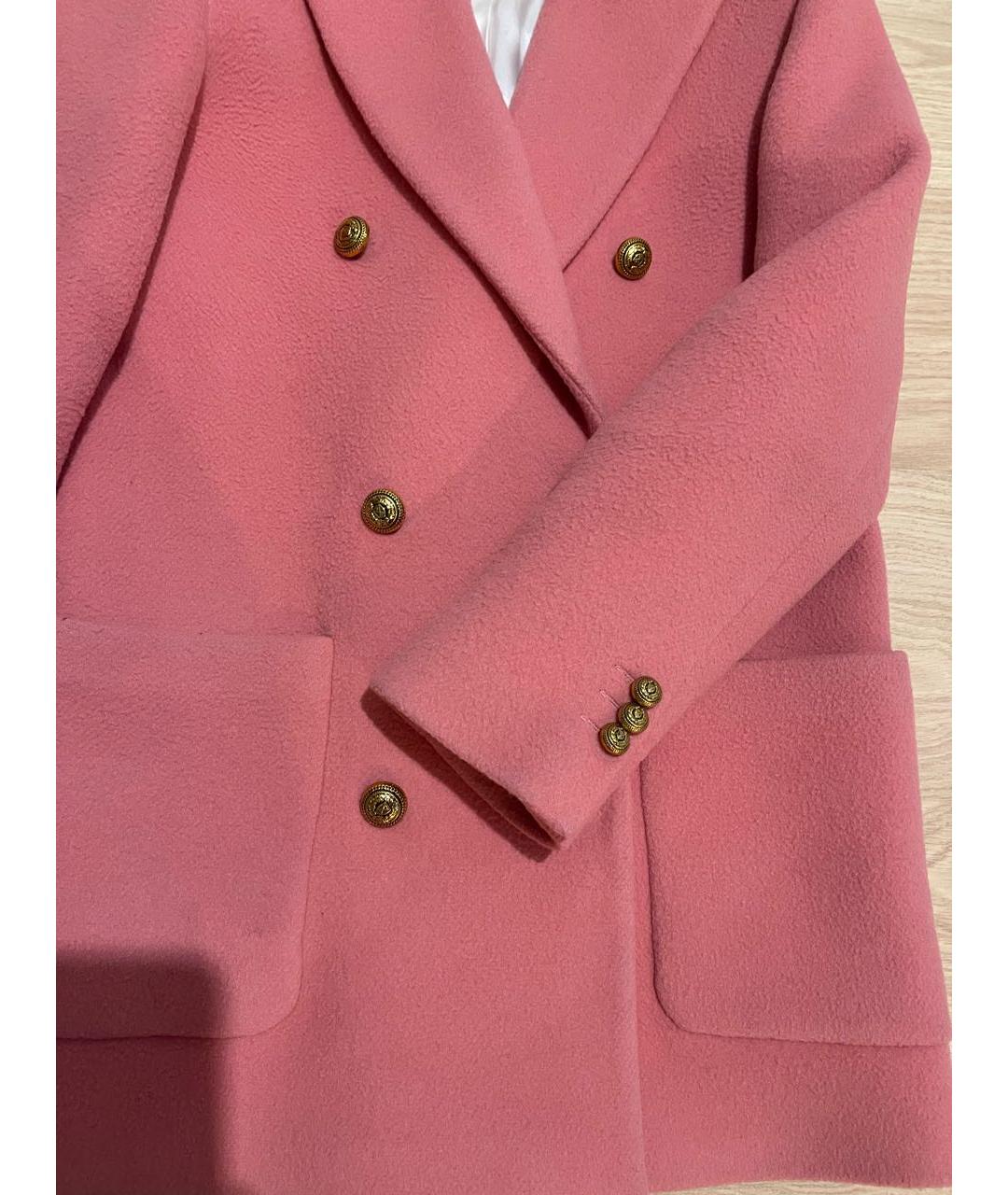 SANDRO Розовое шерстяное пальто, фото 2