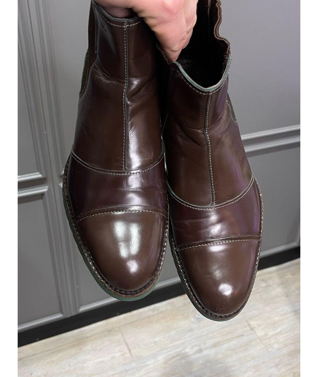LOUIS VUITTON PRE-OWNED Коричневые высокие ботинки из лакированной кожи, фото 7