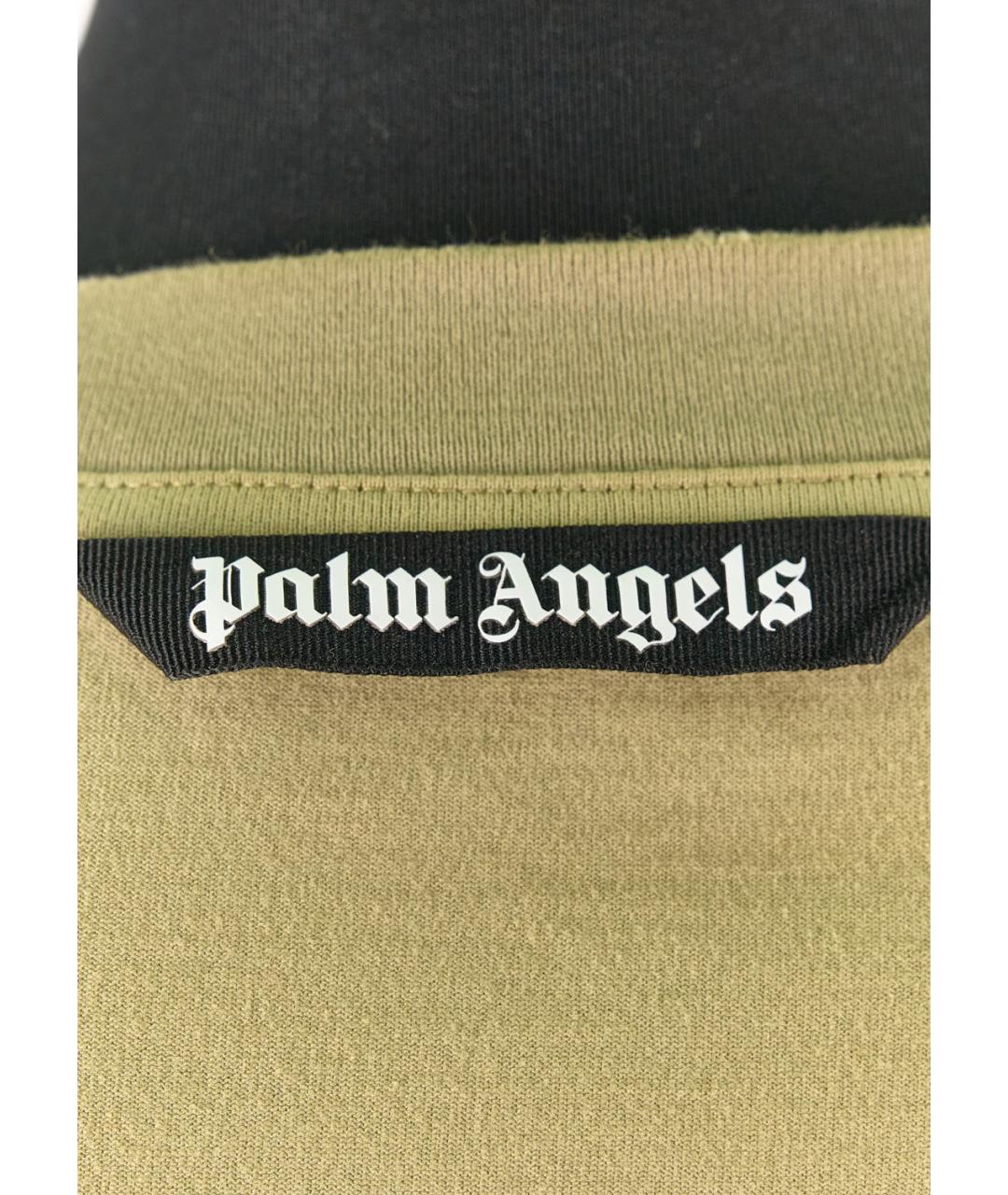 PALM ANGELS Зеленые хлопковое поло с длинным рукавом, фото 3
