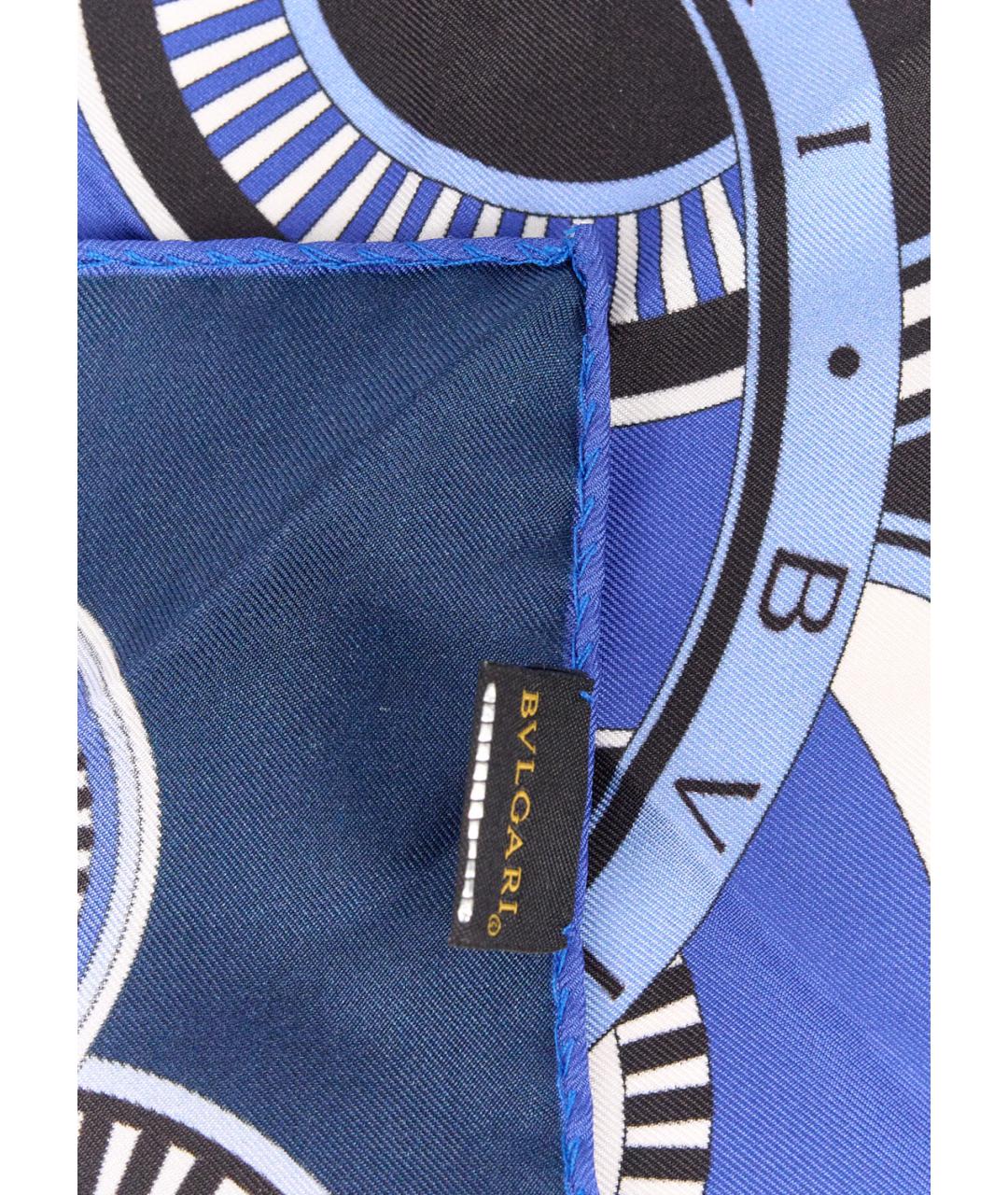 BVLGARI Синий шелковый платок, фото 3