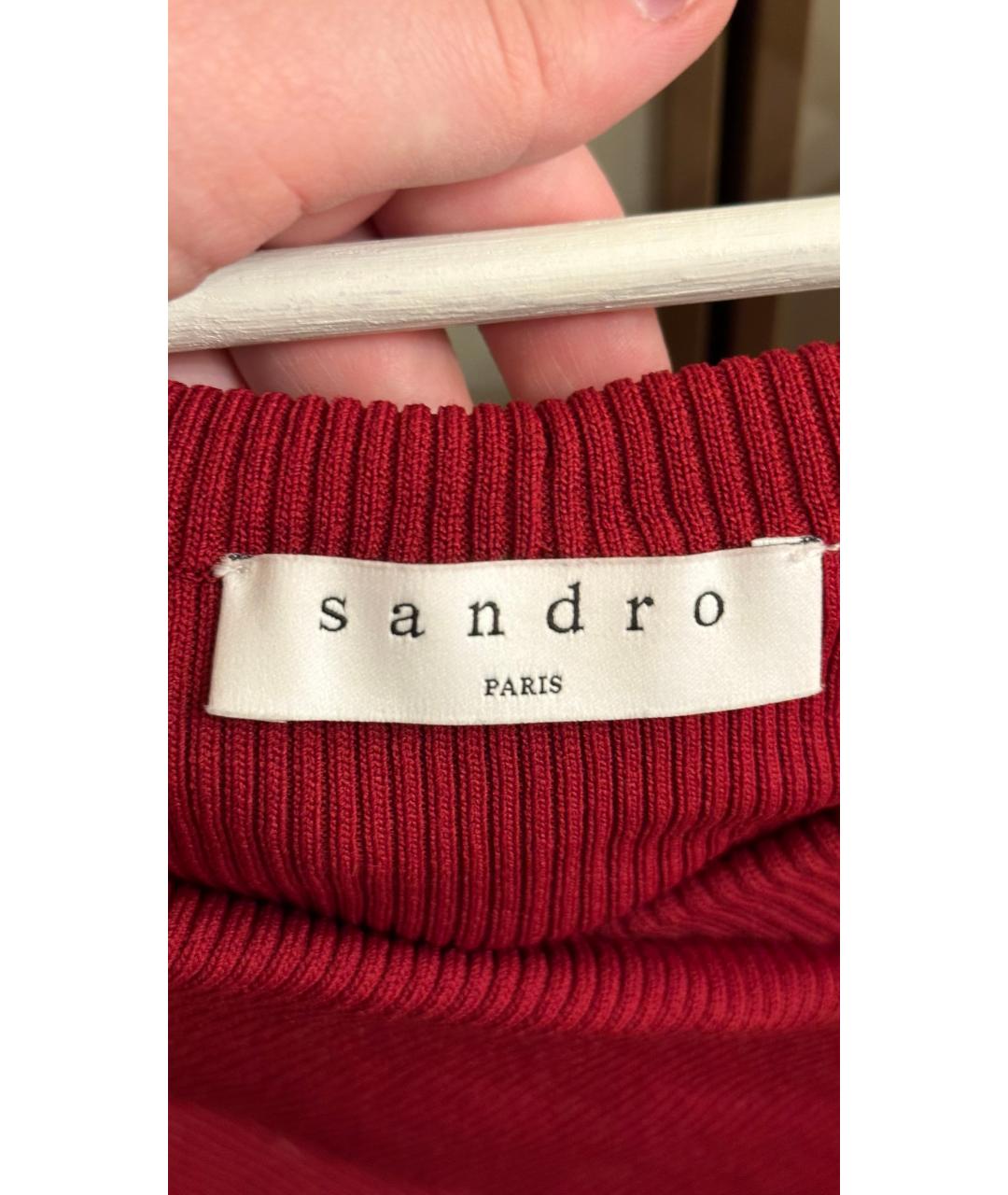 SANDRO Красный вискозный джемпер / свитер, фото 3