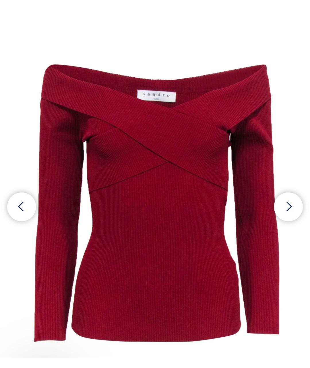 SANDRO Красный вискозный джемпер / свитер, фото 1