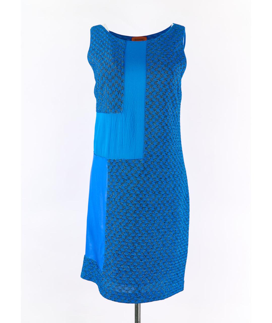 MISSONI Синее вискозное повседневное платье, фото 5