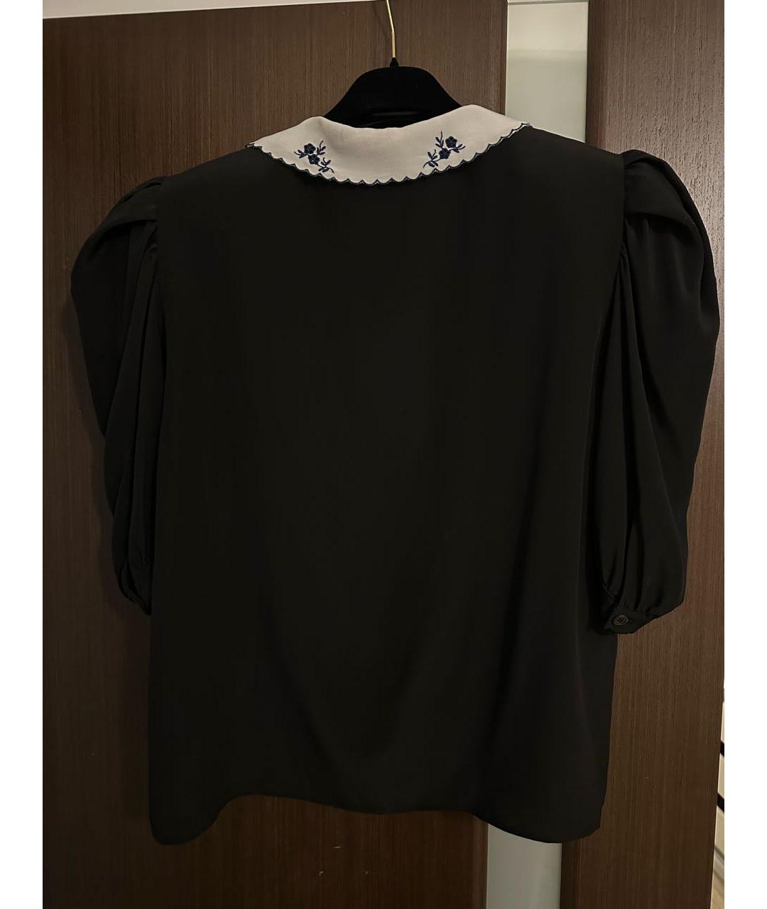MIU MIU Черная шелковая блузы, фото 2
