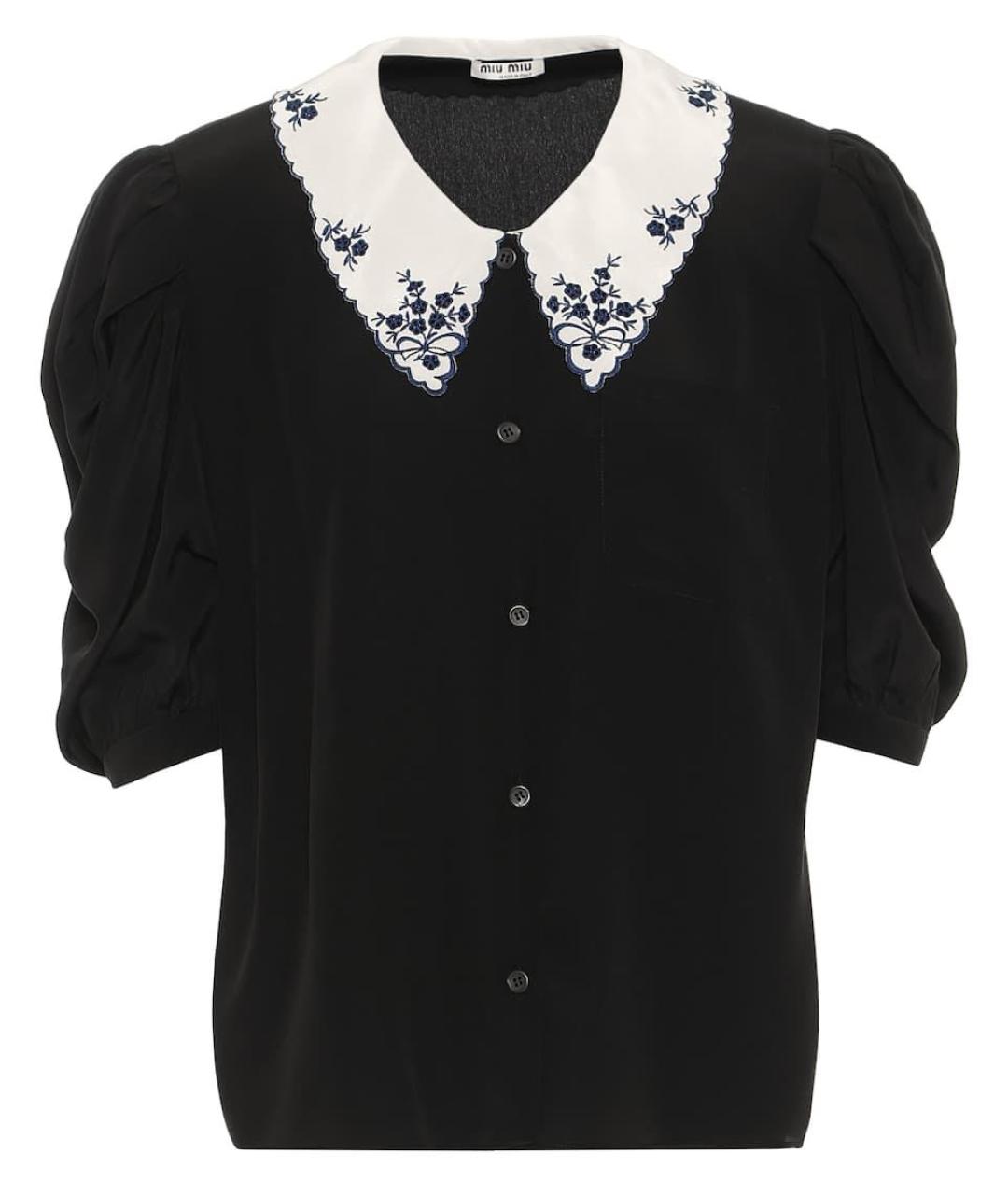 MIU MIU Черная шелковая блузы, фото 1