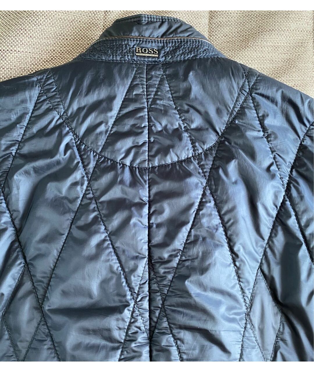 HUGO BOSS Темно-синяя кожаная куртка, фото 4