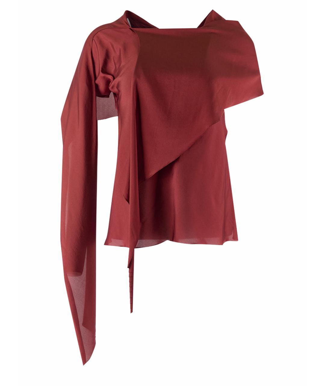 CELINE Бордовая шелковая блузы, фото 1
