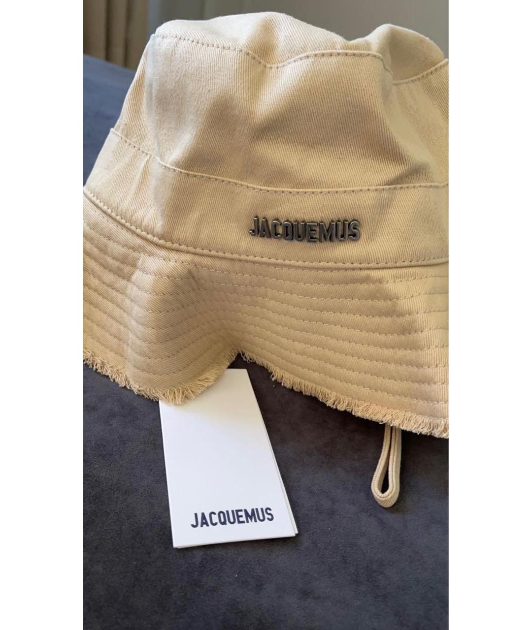 JACQUEMUS Бежевая соломенная панама, фото 2