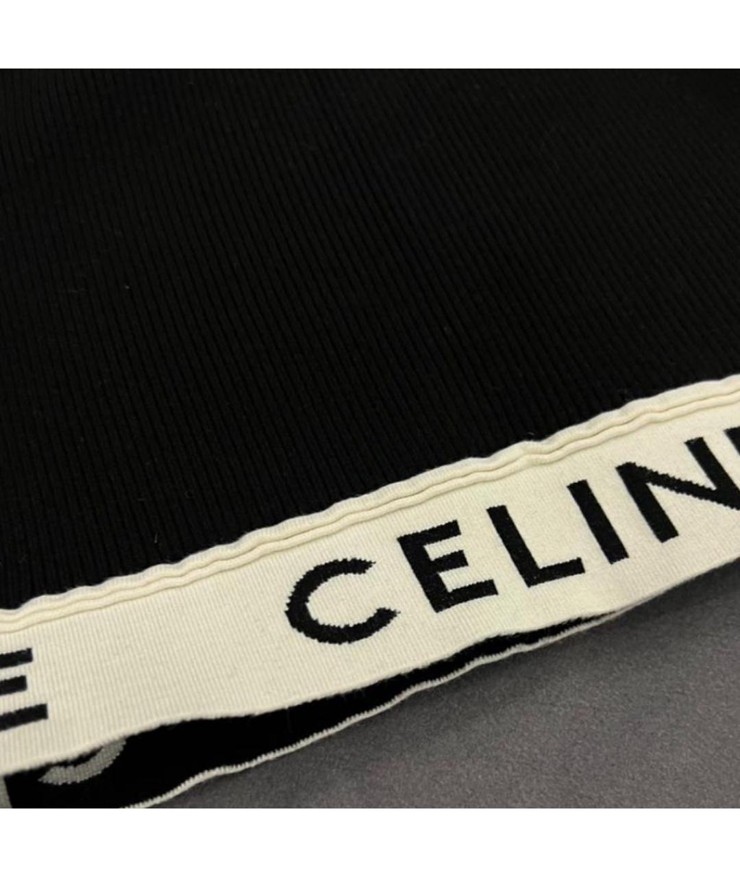 CELINE PRE-OWNED Черная хлопко-эластановая футболка, фото 4