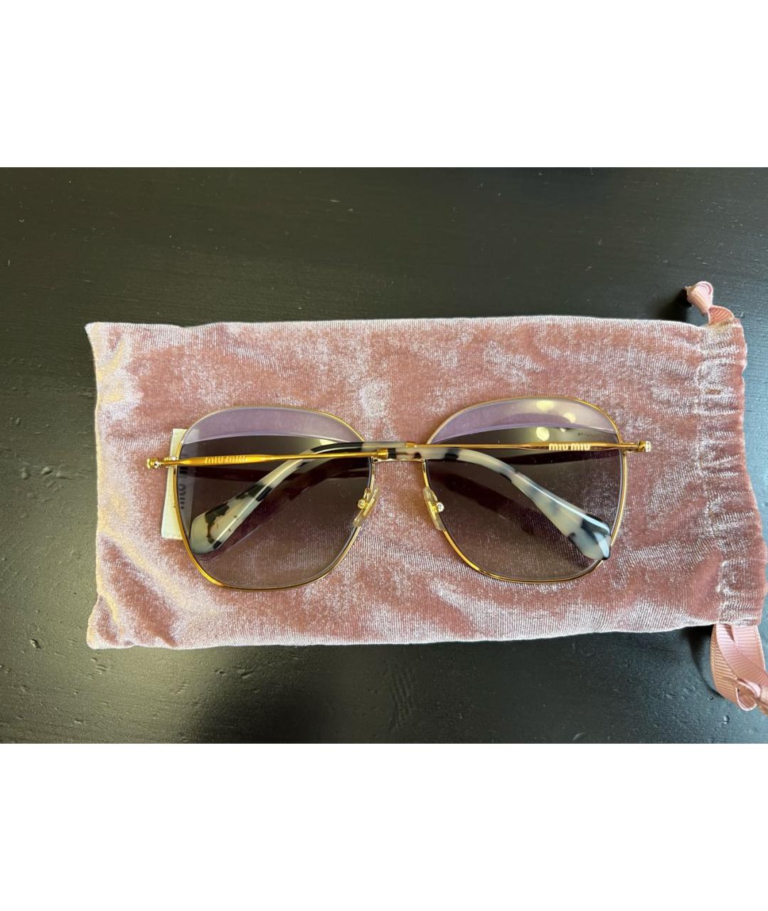 MIU MIU Металлические солнцезащитные очки, фото 4