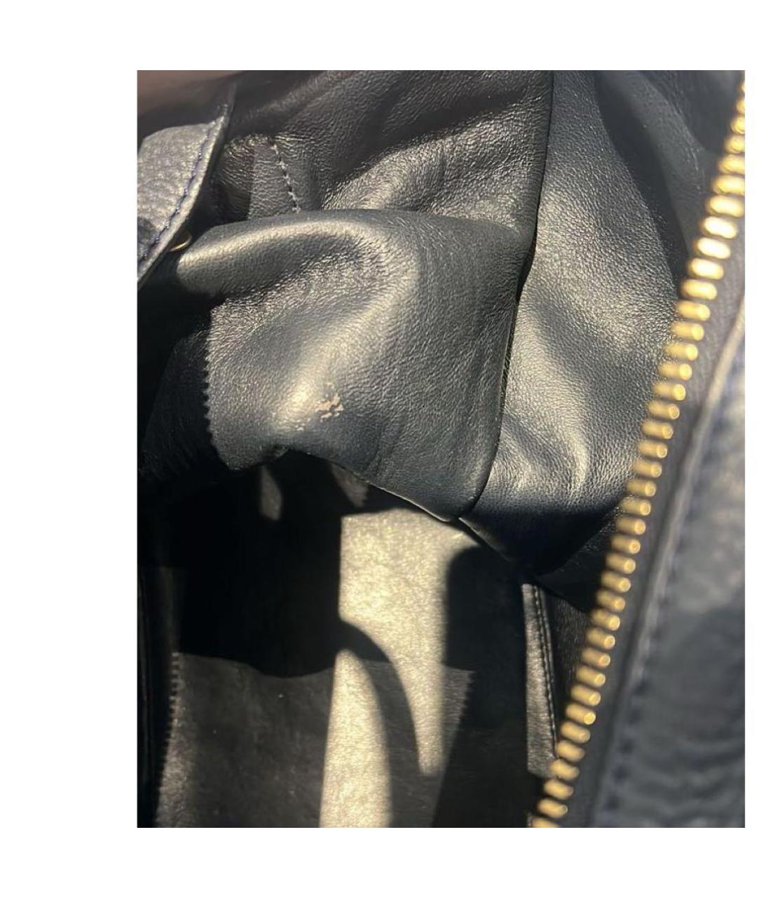 CELINE PRE-OWNED Темно-синяя кожаная сумка с короткими ручками, фото 6