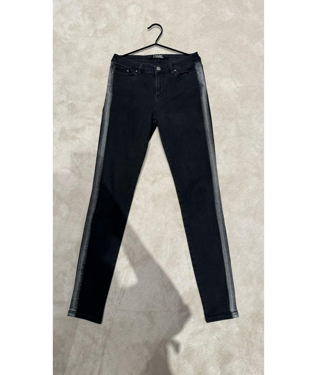 KARL LAGERFELD Черные хлопко-эластановые джинсы слим, фото 5