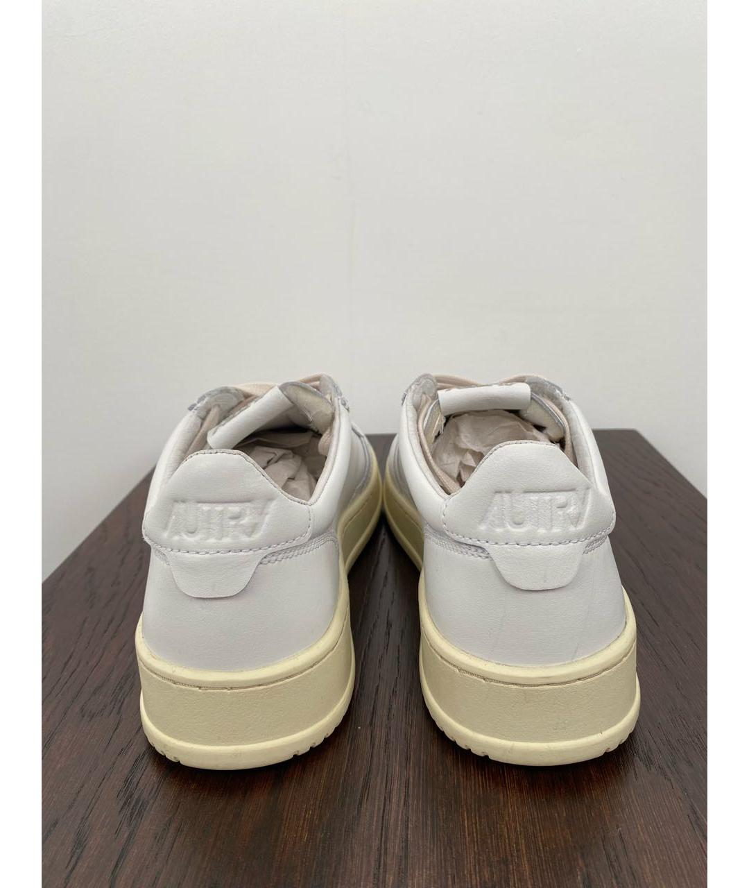 AUTRY Белые кожаные низкие кроссовки / кеды, фото 4