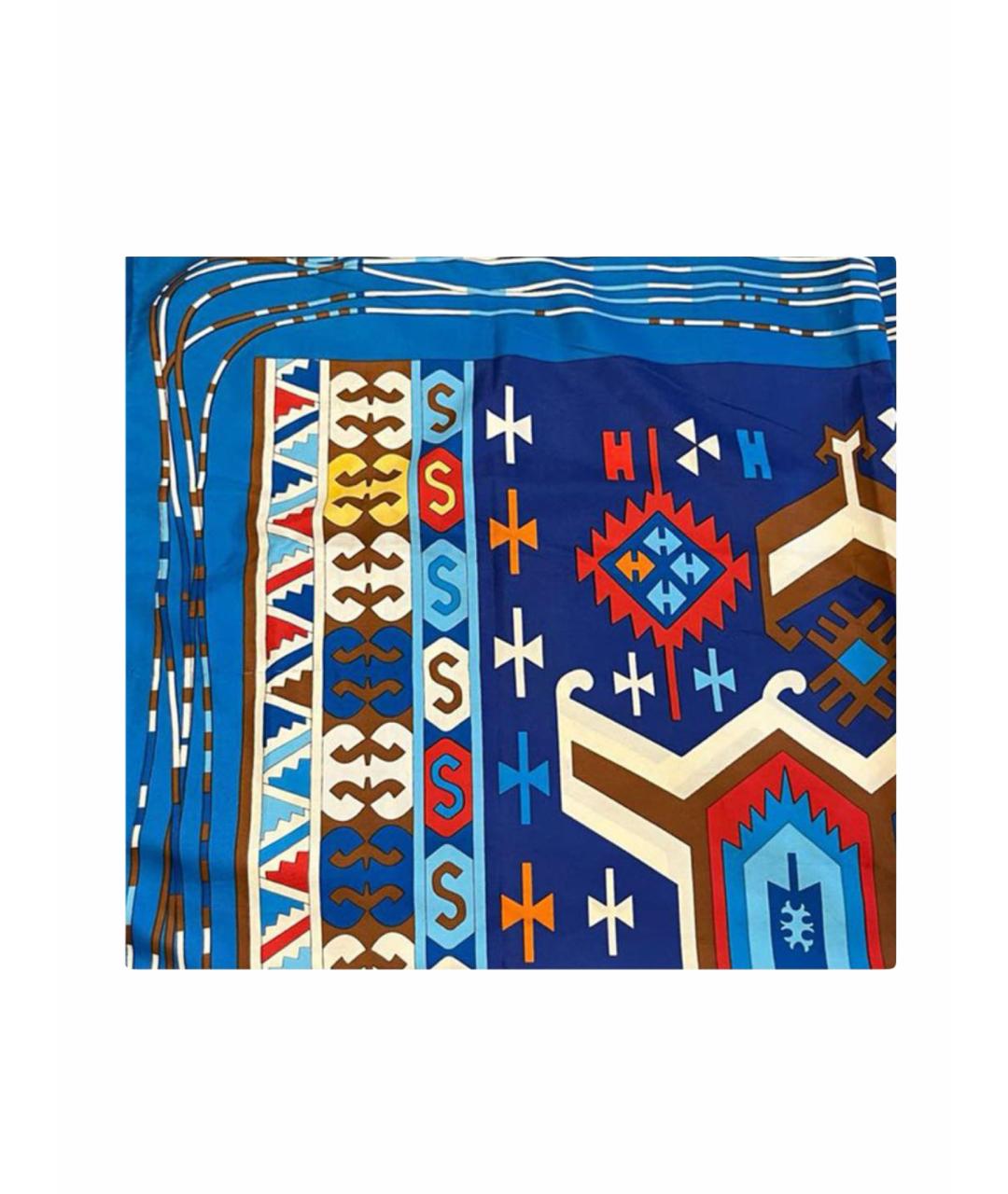 HERMES PRE-OWNED Синий шелковый платок, фото 1