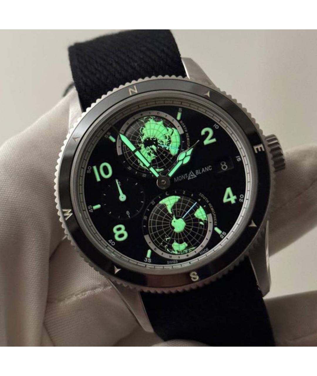 MONTBLANC Черные металлические часы, фото 7