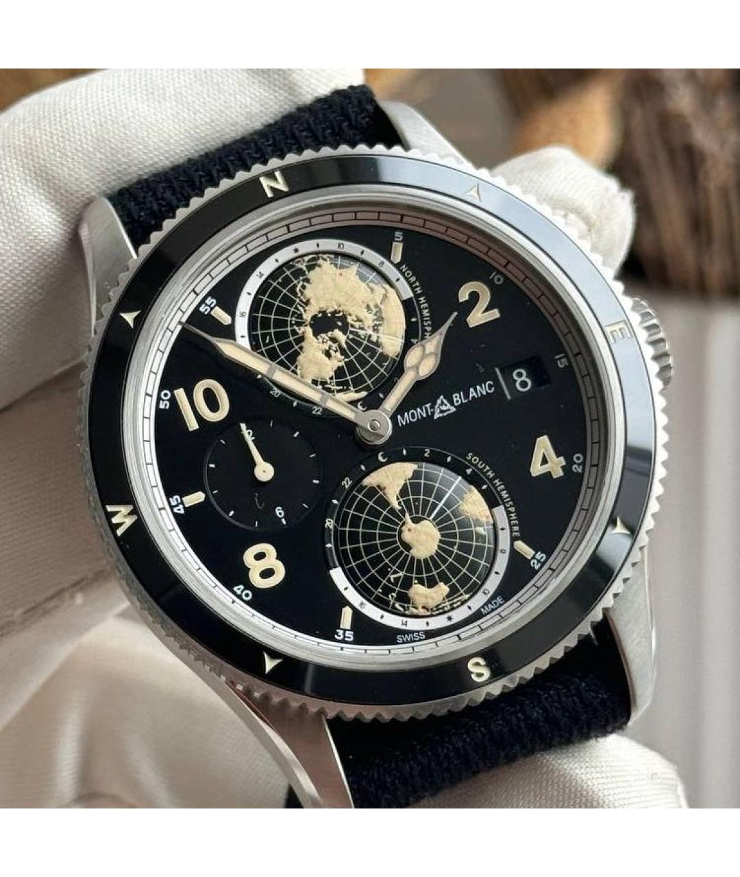 MONTBLANC Черные металлические часы, фото 6