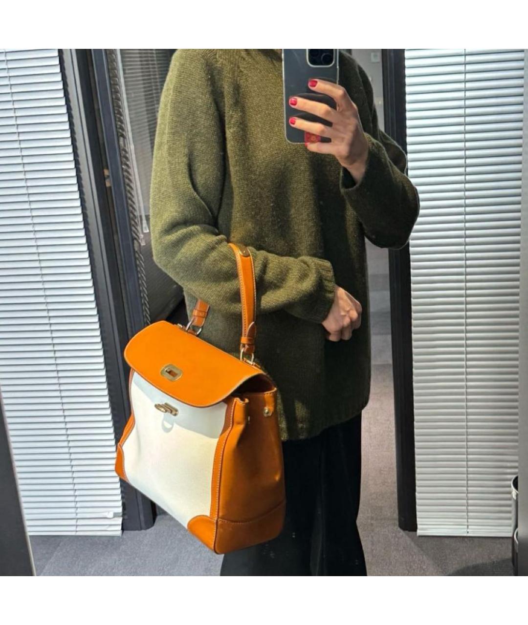 RALPH LAUREN Оранжевая сумка с короткими ручками, фото 6
