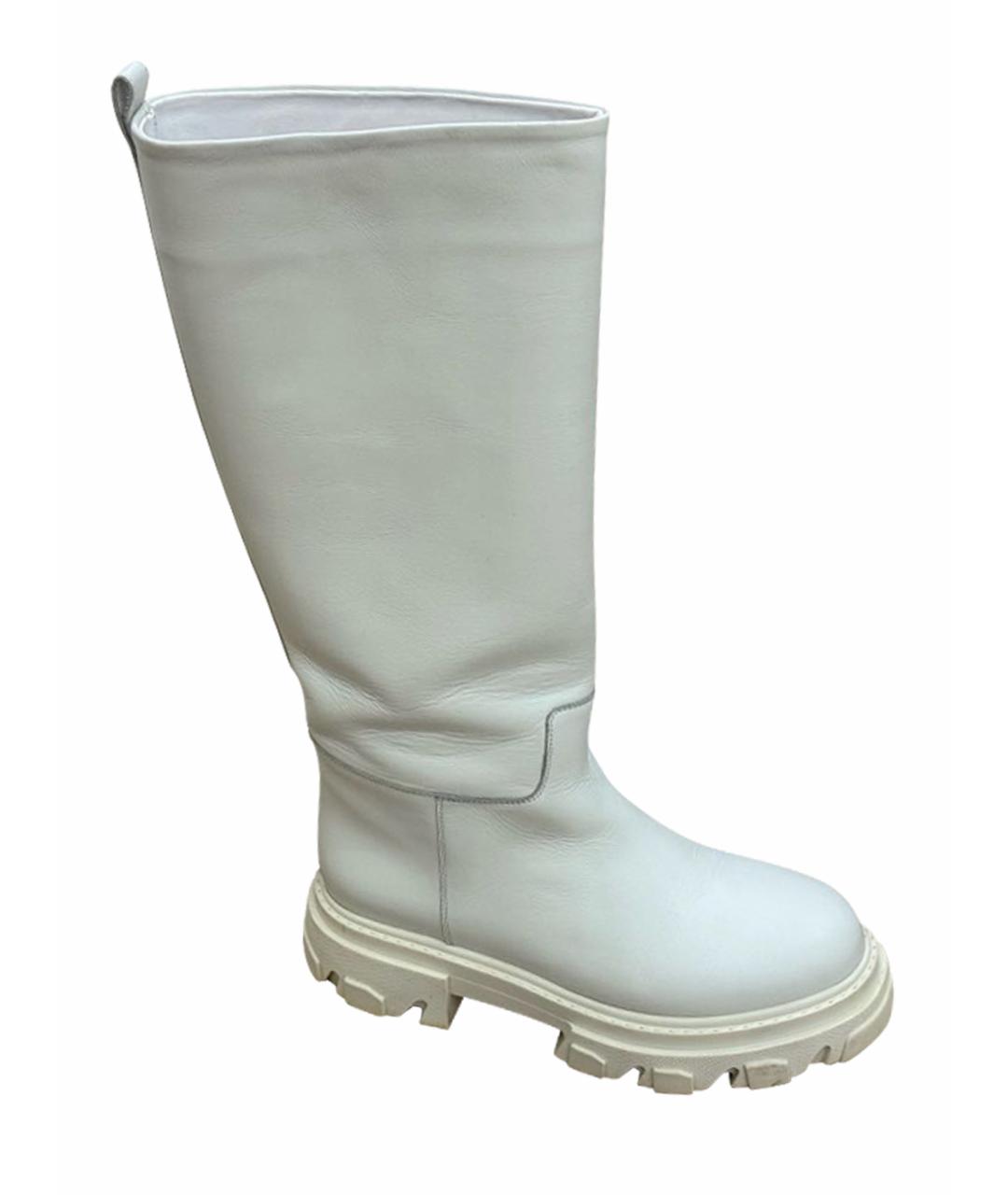 GIABORGHINI Белые кожаные сапоги, фото 1