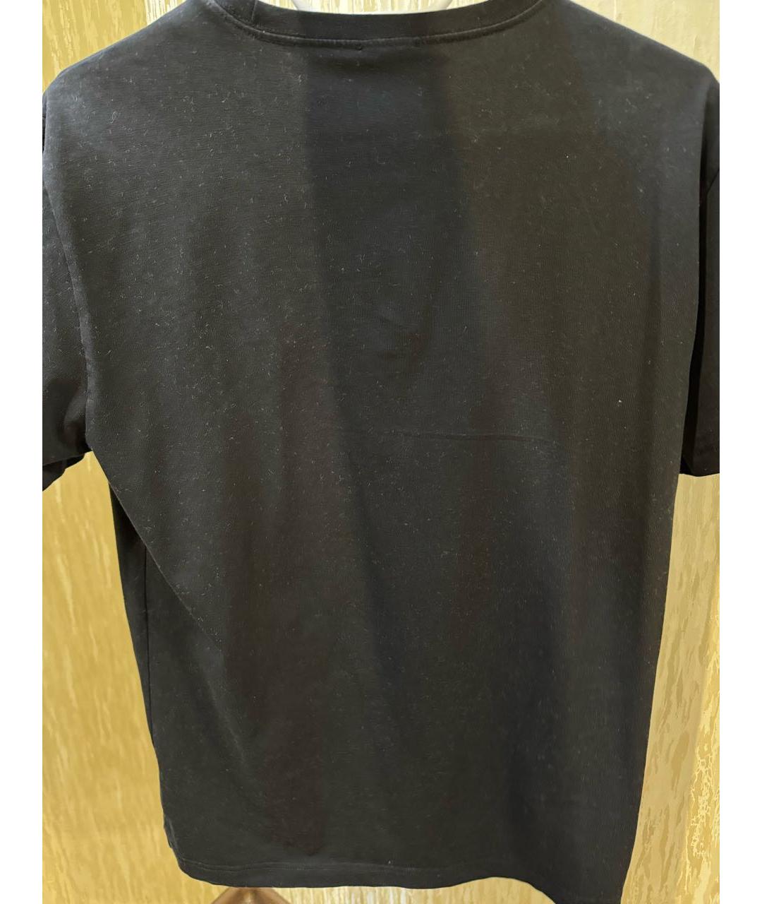 EMPORIO ARMANI Черная хлопко-эластановая футболка, фото 2