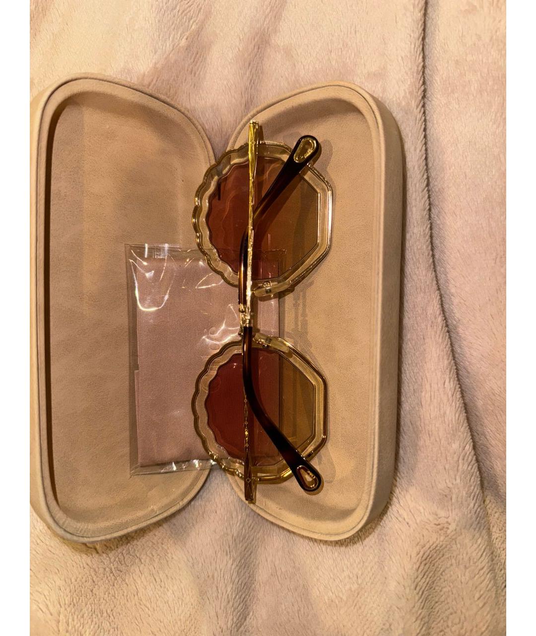 CHLOE Розовые пластиковые солнцезащитные очки, фото 5
