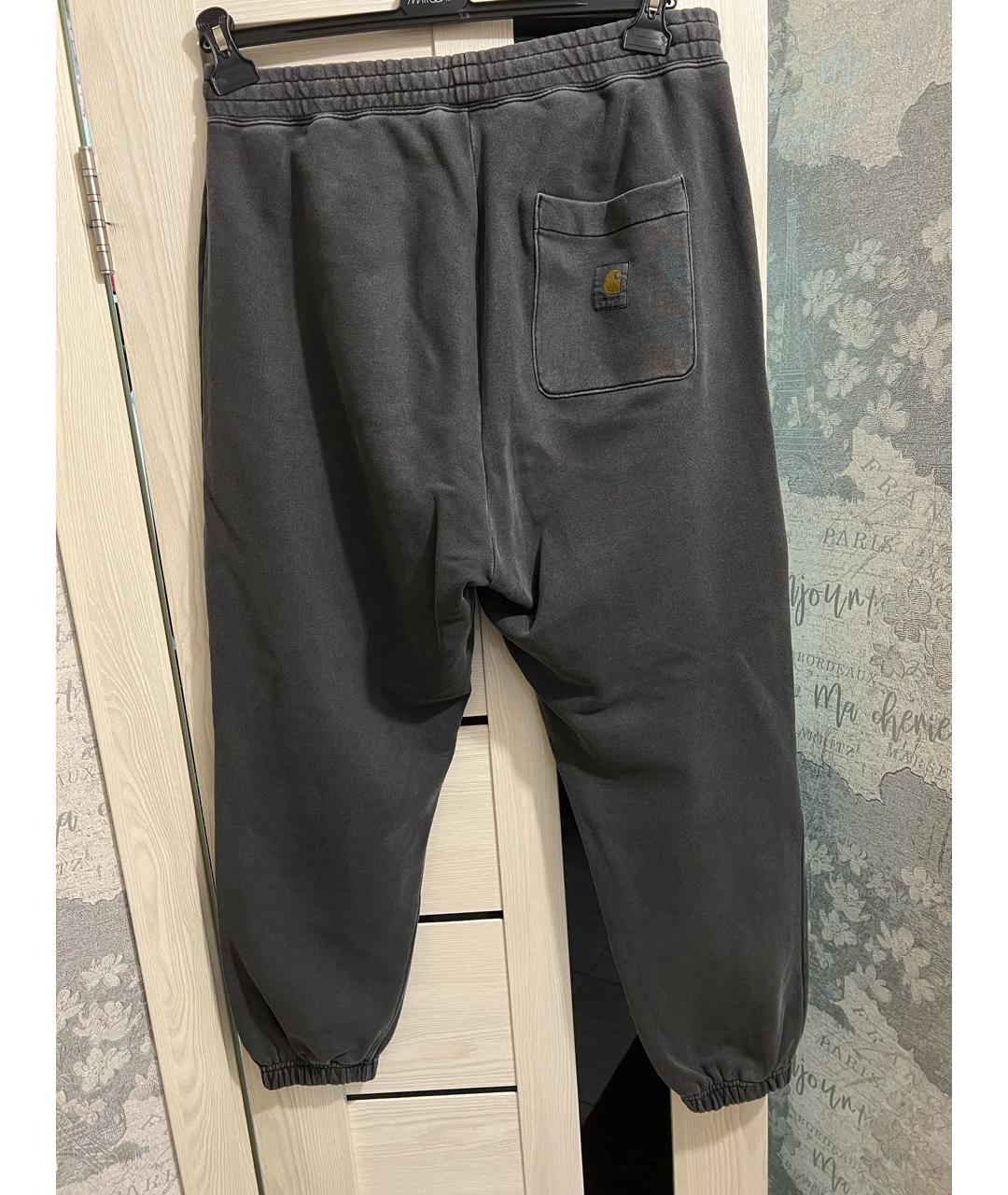 CARHARTT WIP Антрацитовые хлопковые повседневные брюки, фото 3