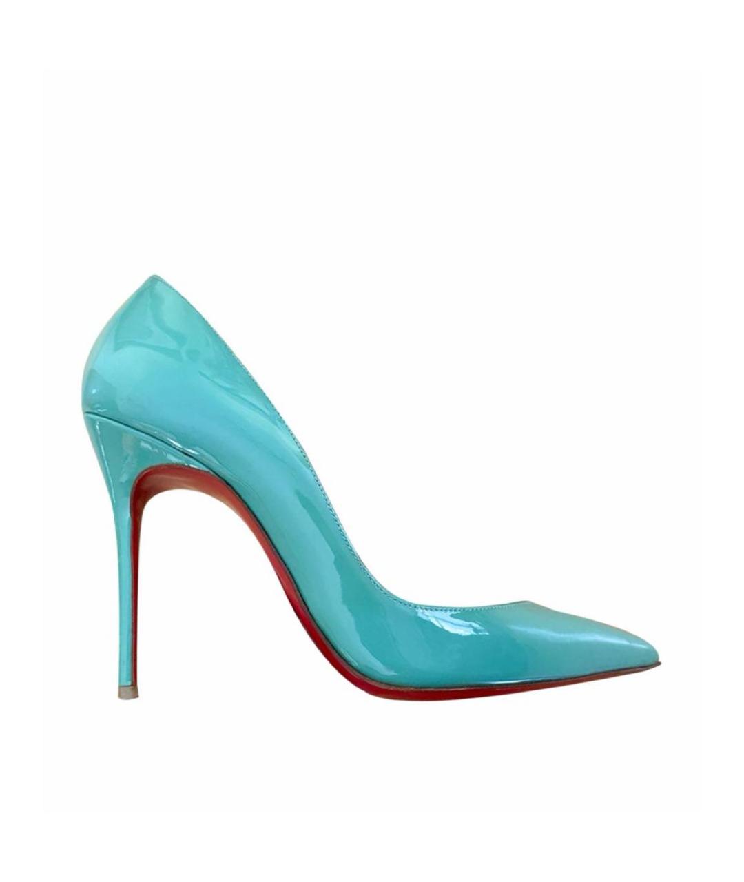 CHRISTIAN LOUBOUTIN Бирюзовые кожаные туфли, фото 1