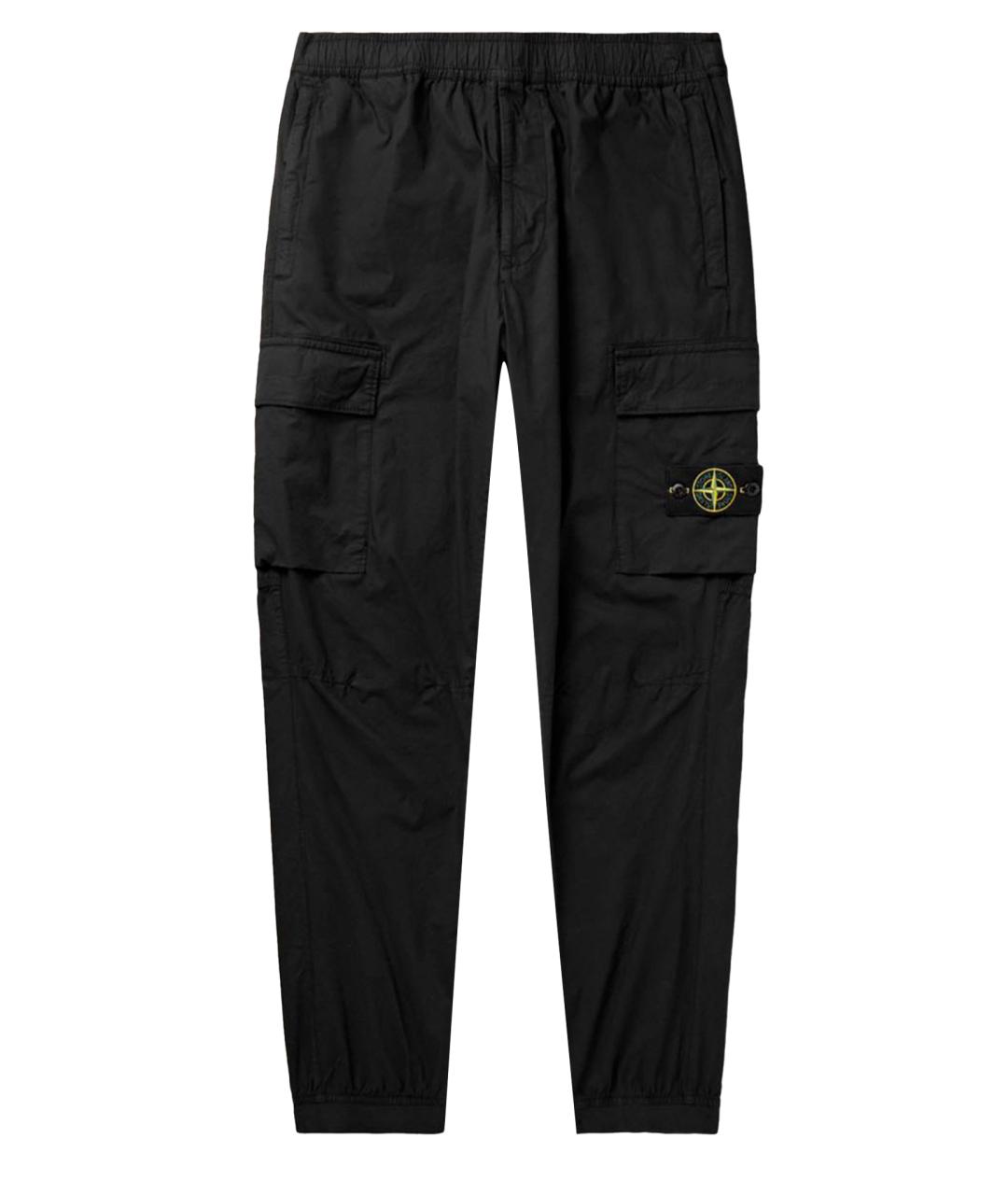 STONE ISLAND Черные хлопковые повседневные брюки, фото 1