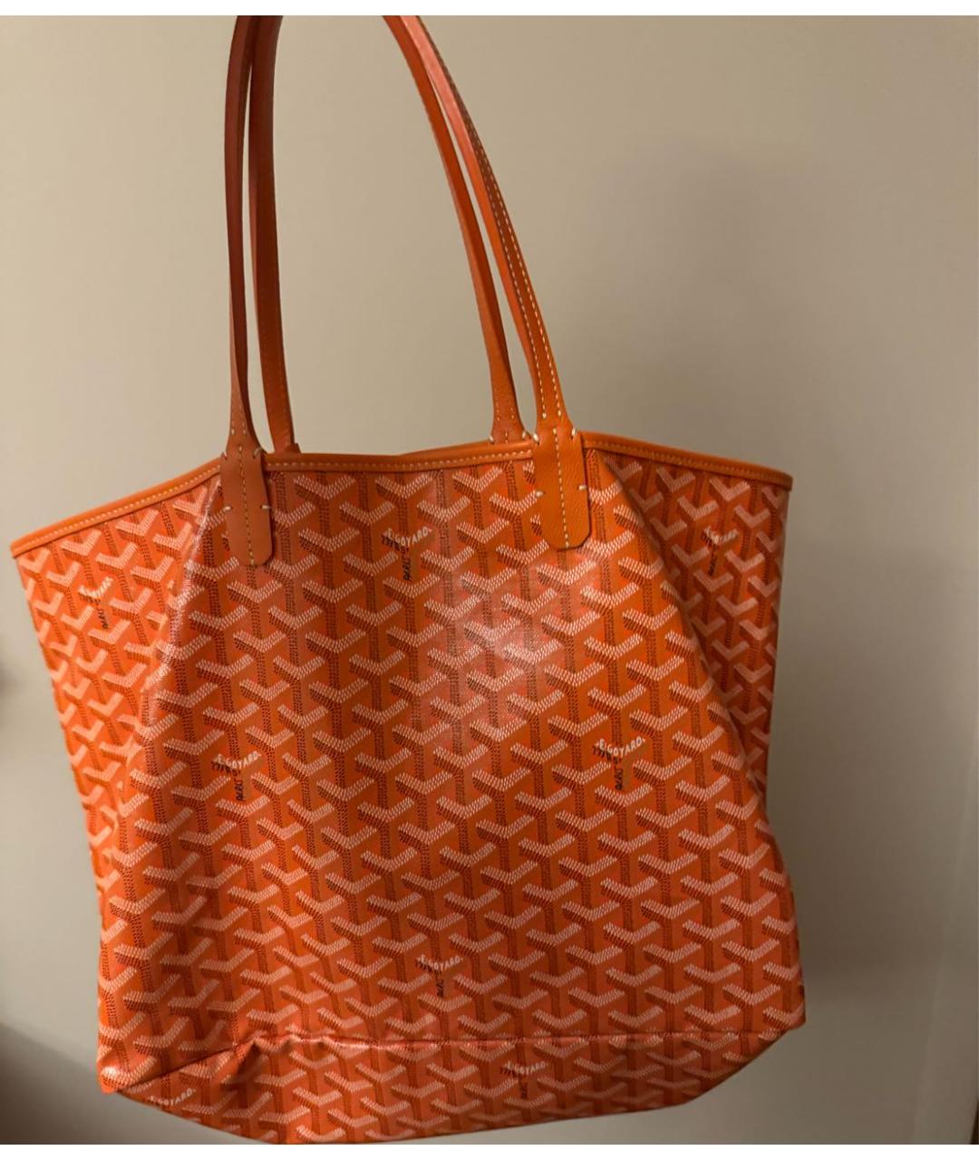 GOYARD Оранжевая кожаная сумка тоут, фото 2
