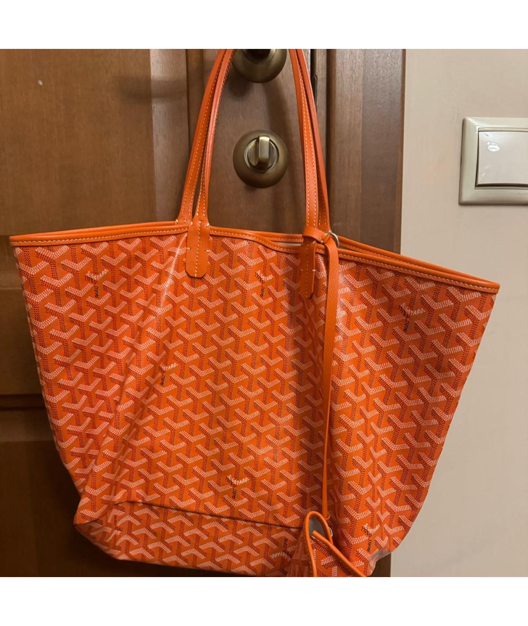 GOYARD Оранжевая кожаная сумка тоут, фото 3