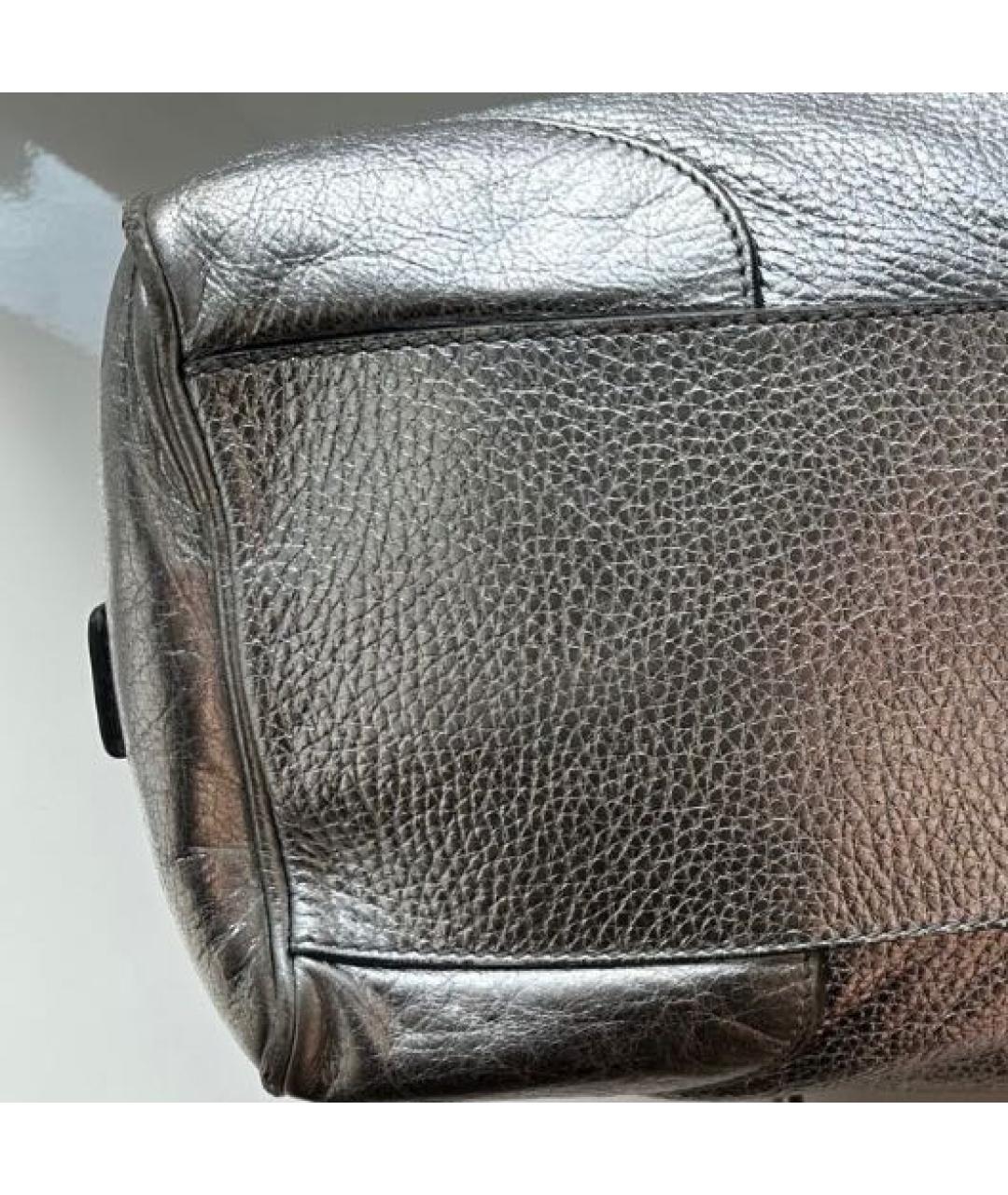 CELINE PRE-OWNED Серебряная кожаная сумка с короткими ручками, фото 6