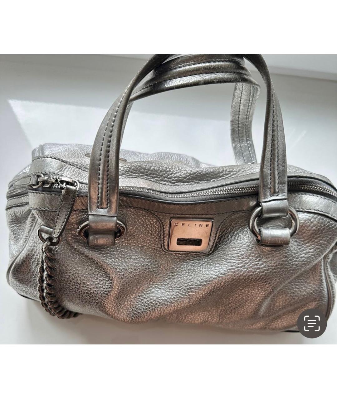 CELINE PRE-OWNED Серебряная кожаная сумка с короткими ручками, фото 2