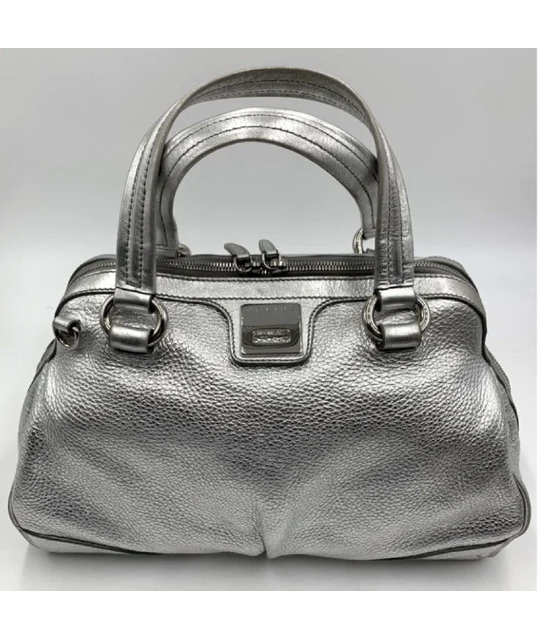 CELINE PRE-OWNED Серебряная кожаная сумка с короткими ручками, фото 8
