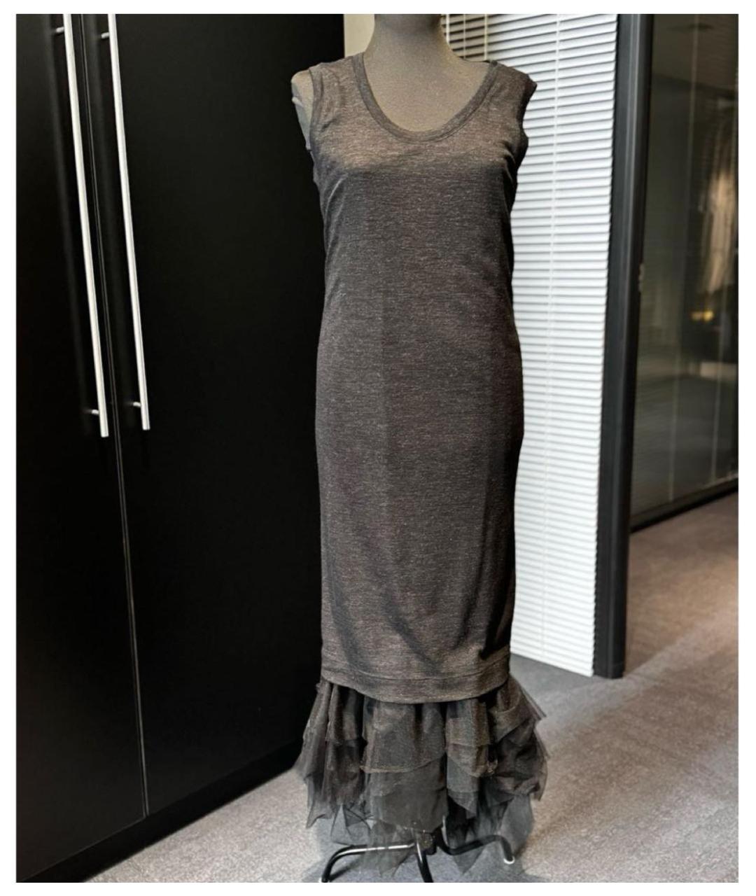 BRUNELLO CUCINELLI Антрацитовое шерстяное повседневное платье, фото 8